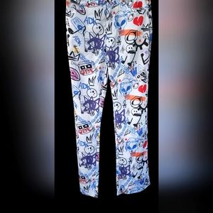 Kollyy Medium Graffiti Pants Flarred Bottom